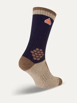 Sealskinz Brown Gresham Wool Mid Colour Block Socks