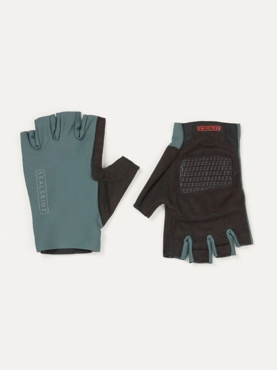 Sealskinz Green Rushford Single Layer Fingerless Cycling Gloves with Pro Gel Padding