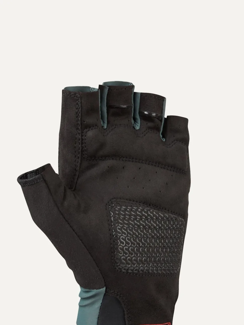 Sealskinz Green Rushford Single Layer Fingerless Cycling Gloves with Pro Gel Padding