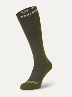Sealskinz Green Worstead Waterproof Cold Weather Knee Length Socks