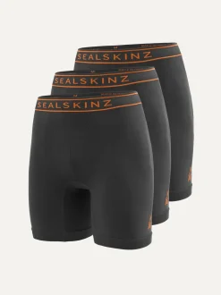 Sealskinz Newton Mens Seamless Running Boxer Black Shorts 3 Pack
