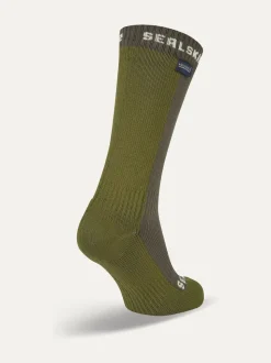 Sealskinz Starston Green Waterproof Cold Weather Mid Length Socks