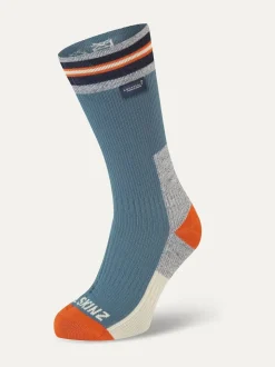 Sealskinz Surlingham Waterproof All Weather Mid Length Striped Cuff Socks