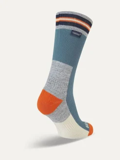 Sealskinz Surlingham Waterproof All Weather Mid Length Striped Cuff Socks