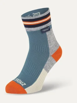 Sealskinz Surlingham Waterproof All Weather Ankle Length Striped Cuff Socks