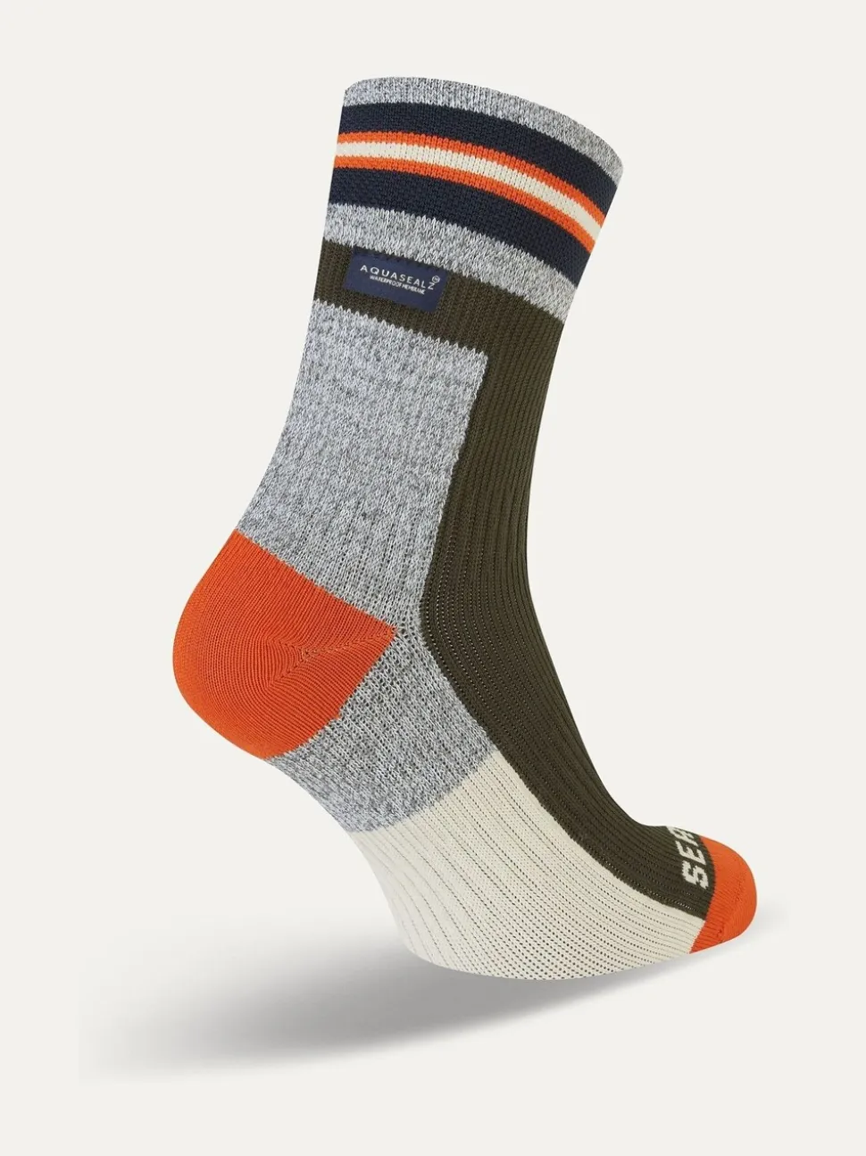 Sealskinz Surlingham Waterproof All Weather Ankle Length Striped Cuff Socks