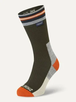 Sealskinz Surlingham Waterproof All Weather Mid Length Striped Cuff Socks