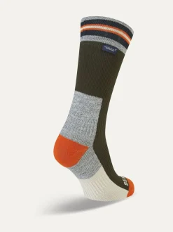 Sealskinz Surlingham Waterproof All Weather Mid Length Striped Cuff Socks