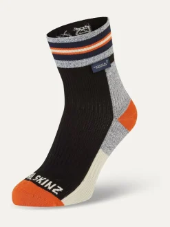 Sealskinz Surlingham Waterproof All Weather Ankle Length Striped Cuff Socks