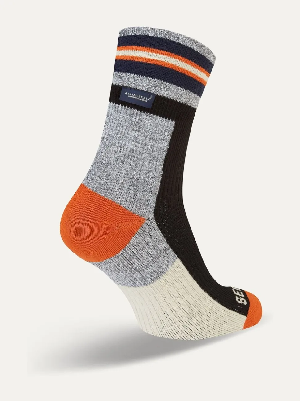 Sealskinz Surlingham Waterproof All Weather Ankle Length Striped Cuff Socks