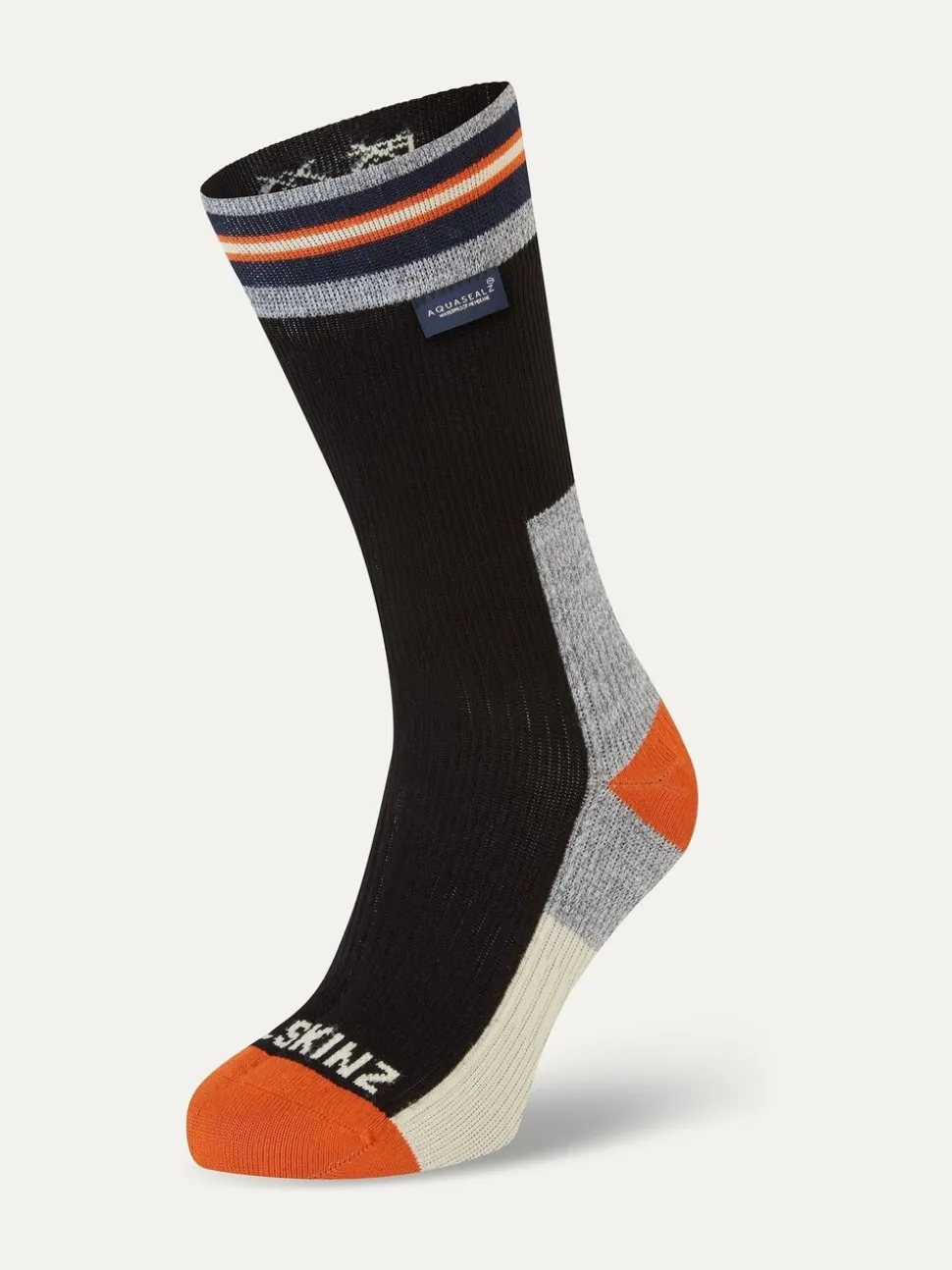 Sealskinz Surlingham Waterproof All Weather Mid Length Striped Cuff Socks