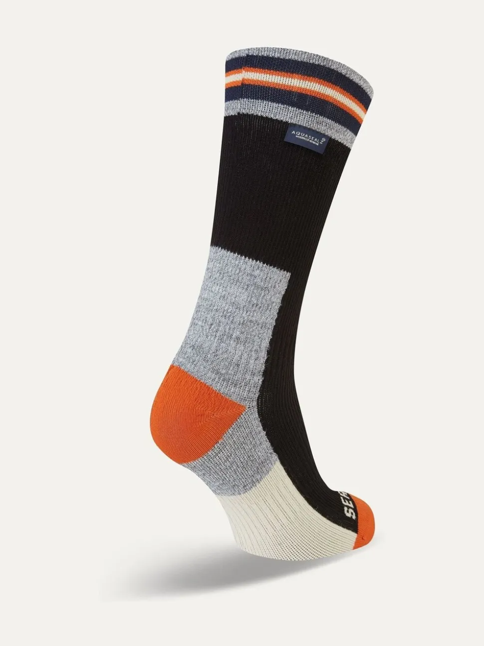 Sealskinz Surlingham Waterproof All Weather Mid Length Striped Cuff Socks