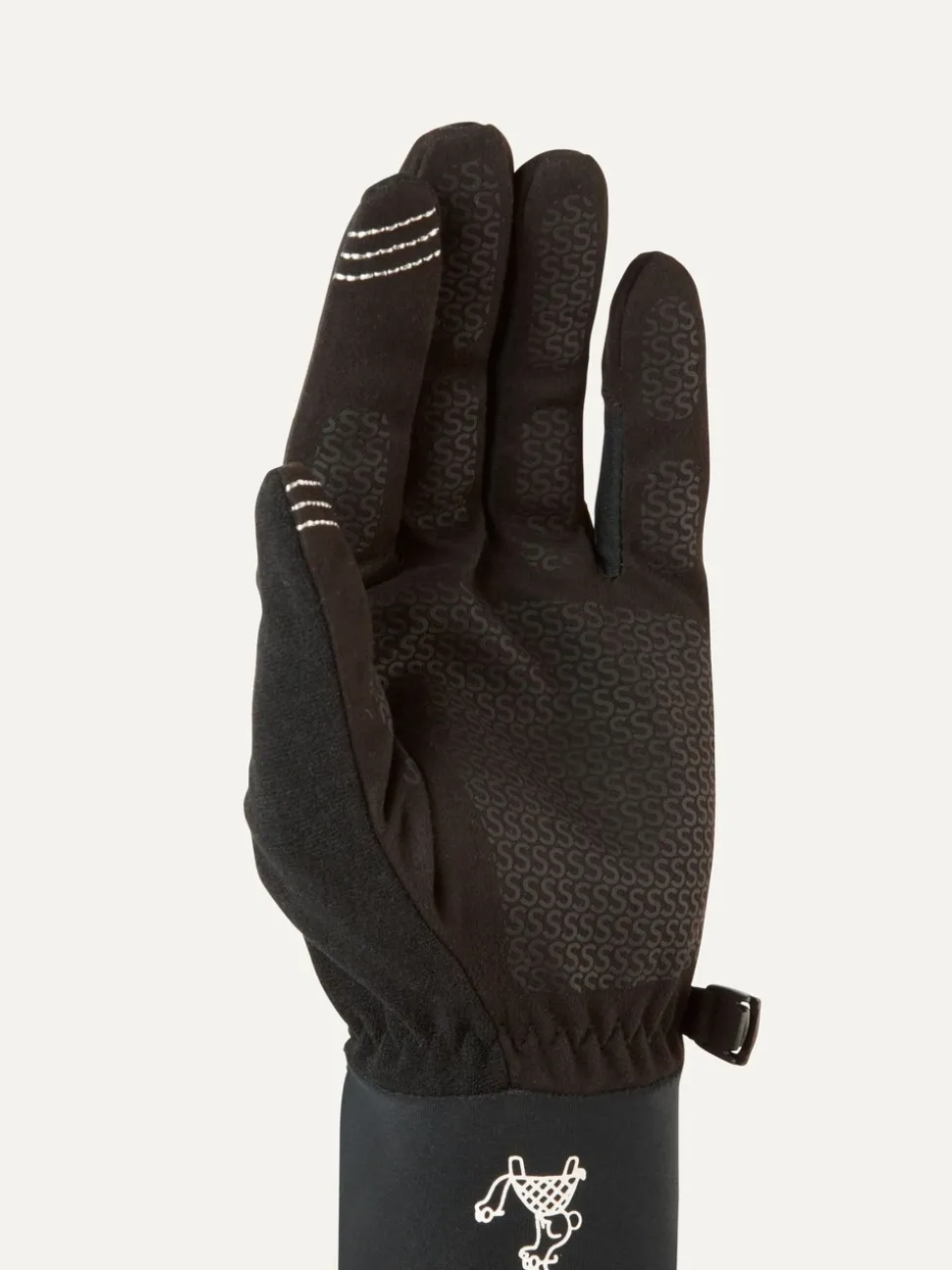 Sealskinz Wolferton Water Repellent Running Convertible Black Gloves