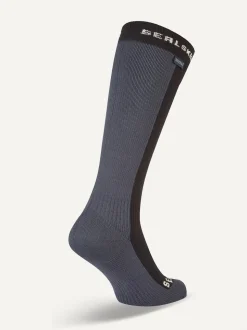 Sealskinz Worstead Waterproof Cold Weather Knee Length Black Socks