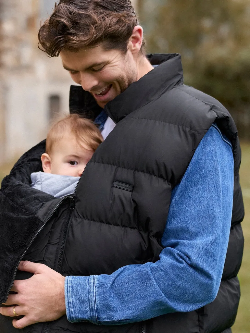 Seraphine Black Mens Babywearing Gilet