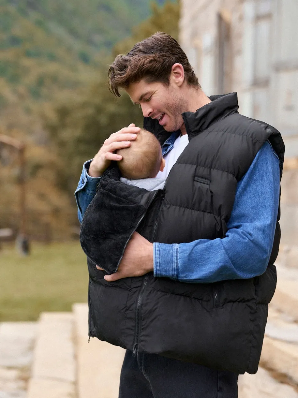 Seraphine Black Mens Babywearing Gilet