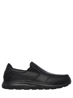Skechers Black Bronwood Slip Resistant Slip-On Mens Work Shoes