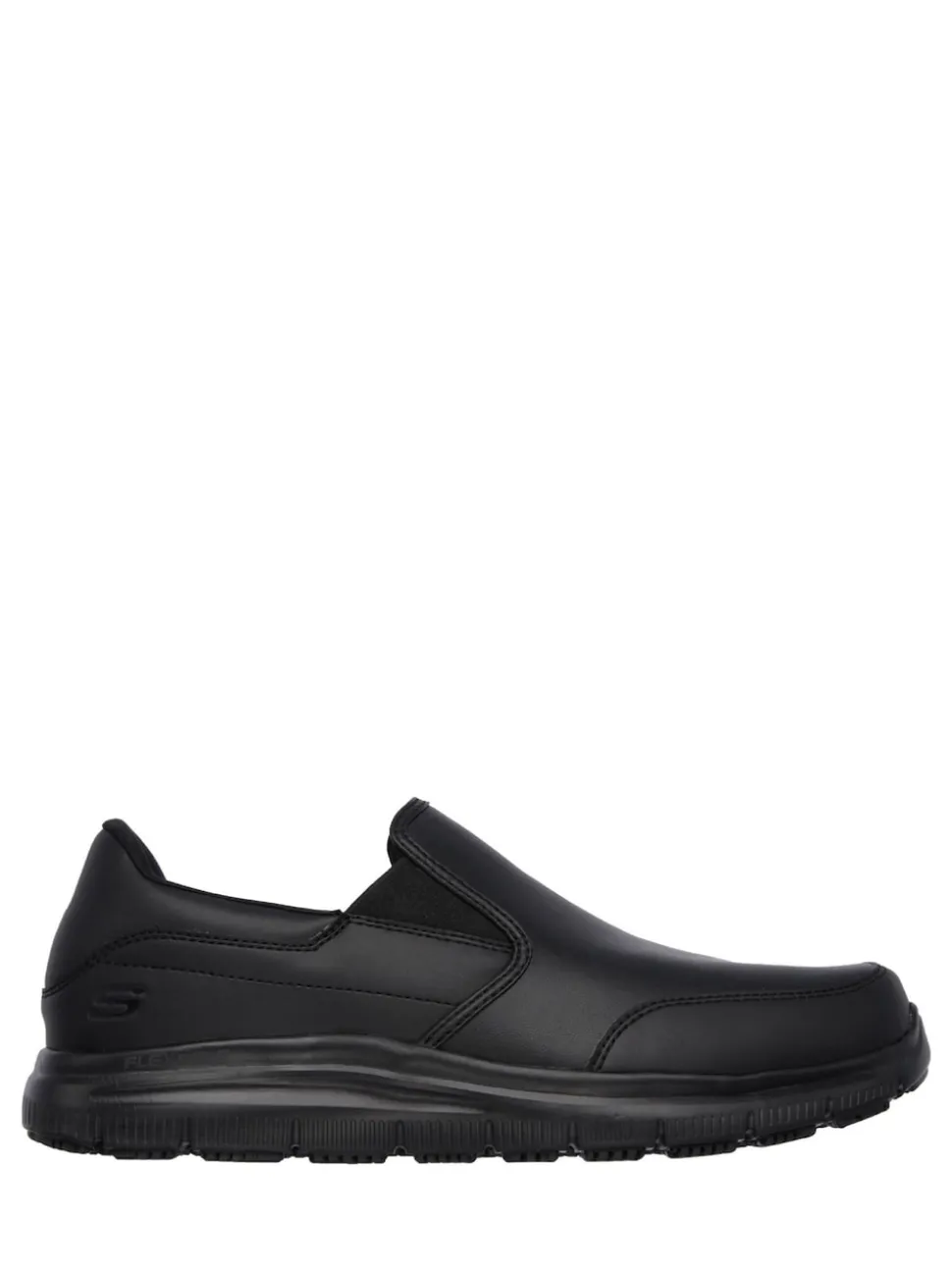 Skechers Black Bronwood Slip Resistant Slip-On Mens Work Shoes