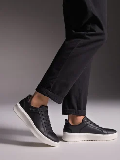 Skechers Black Court Break Double Vented Slip In Trainers