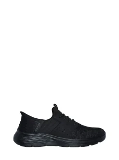 Skechers Black/White Garner Newick Slip In Trainers