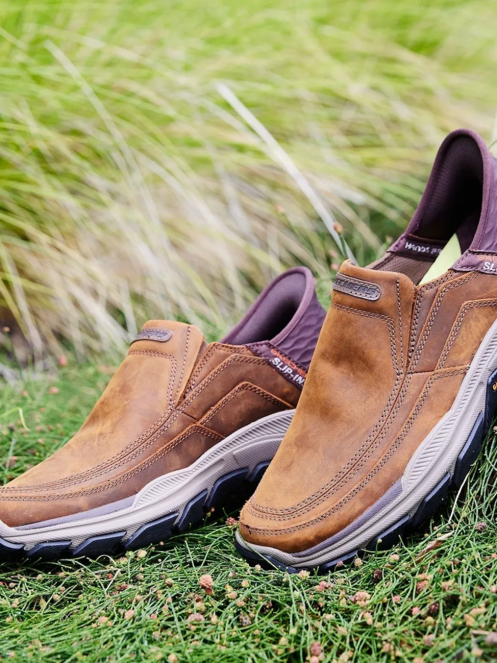 Skechers Brown Respected Elgin Slip In Shoes