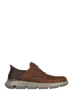 Skechers Brown Wide Fit Mens Garza Slip In Trainers