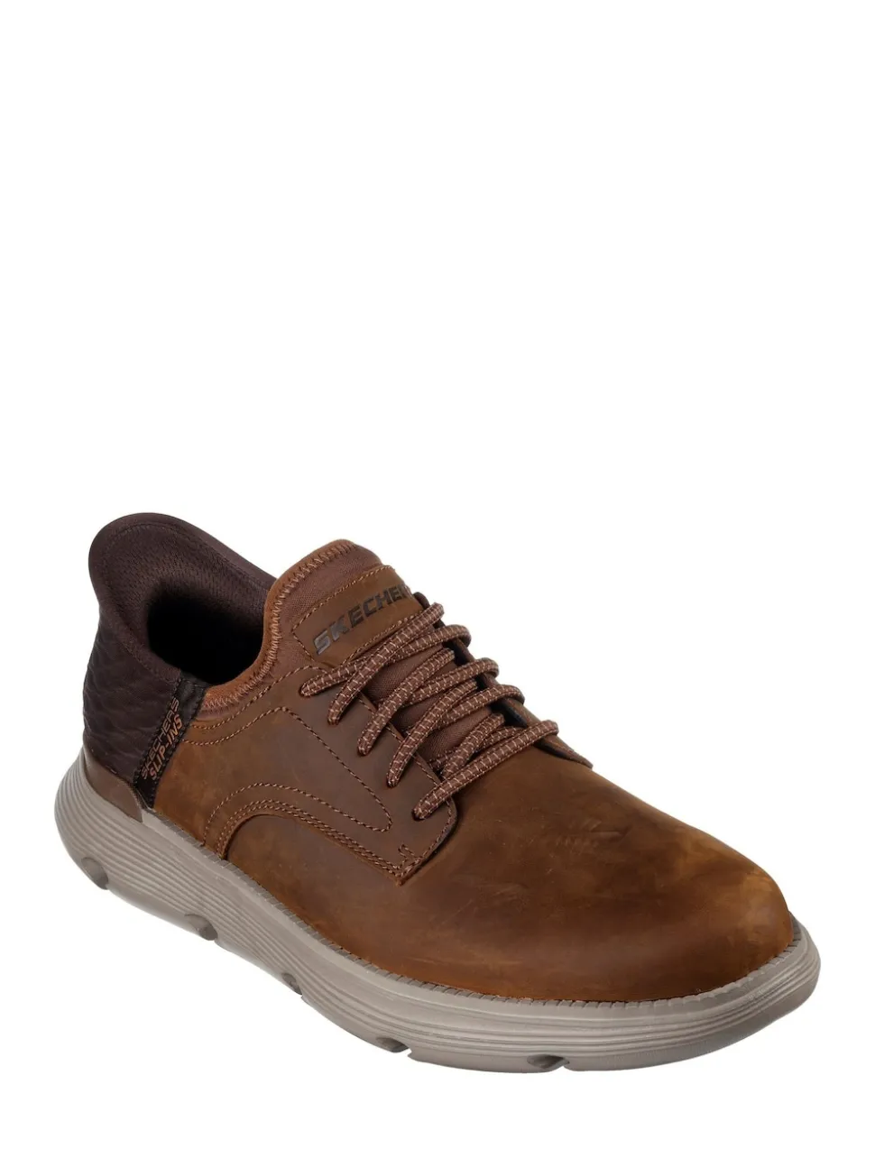 Skechers Brown Wide Fit Mens Garza Slip In Trainers