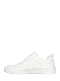 Skechers White Court Break Double Vented Slip In Trainers