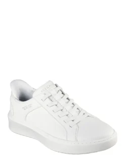 Skechers White Court Break Double Vented Slip In Trainers