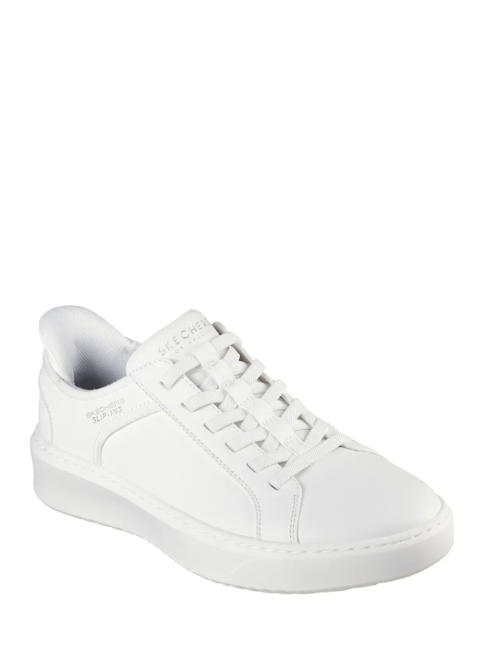 Skechers White Court Break Double Vented Slip In Trainers