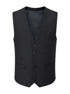 Skopes Black Methley Semi-Plain Suit Waistcoat