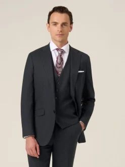 Skopes Black Methley Tailored Fit Semi-Plain Suit Jacket