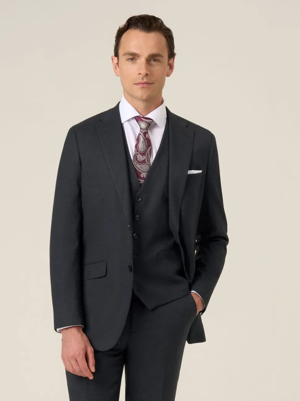 Skopes Black Methley Tailored Fit Semi-Plain Suit Jacket