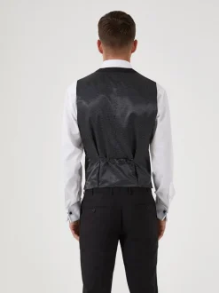 Skopes Black Milan Scoop Slim Fit Suit Waistcoat