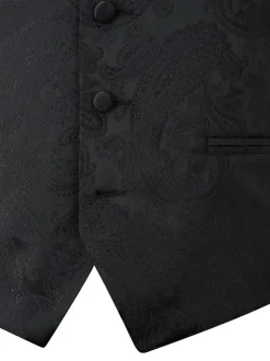 Skopes Black Party Paisley Waistcoat