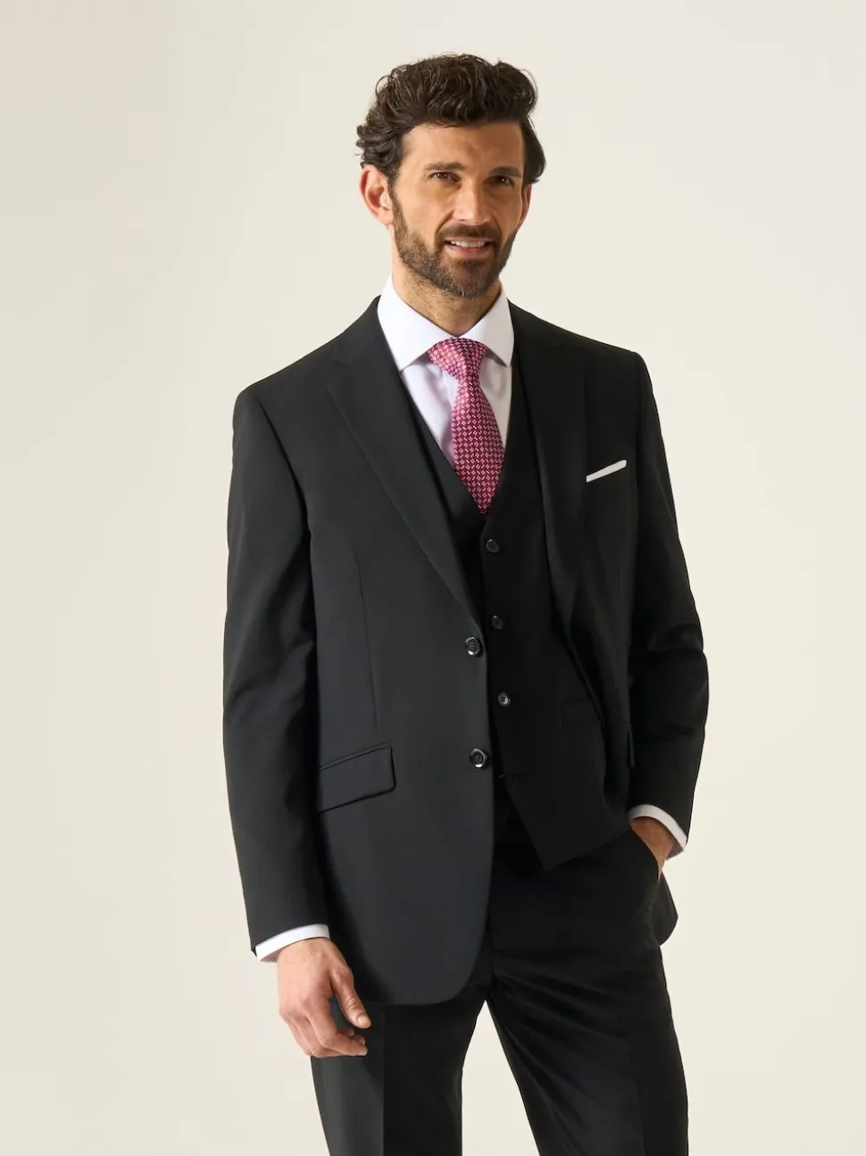 Skopes Black Single Breasted Wool Rich Darwin Suit Waistcoat