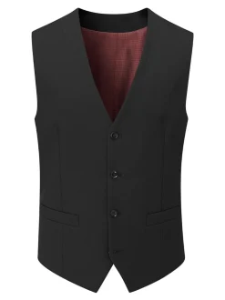Skopes Black Single Breasted Wool Rich Darwin Suit Waistcoat