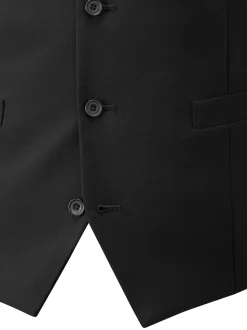 Skopes Black Single Breasted Wool Rich Darwin Suit Waistcoat
