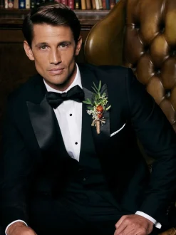 Skopes Black Slim Sinatra Fit Dinner Suit Jacket