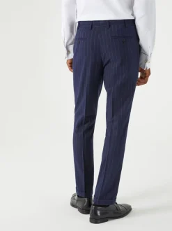 Skopes Blue Declan Suit Tapered Slim Fit Pinstripe Trousers