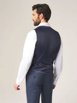 Skopes Blue Double Breasted Double Breasted Scoop Anello Suit Waistcoat