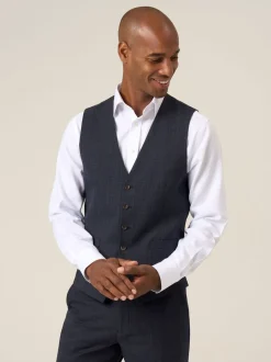 Skopes Blue Elijah Suit Check Waistcoat
