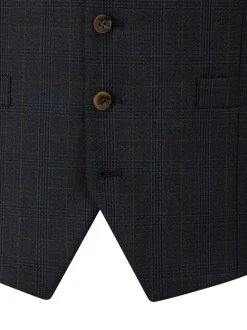 Skopes Blue Elijah Suit Check Waistcoat