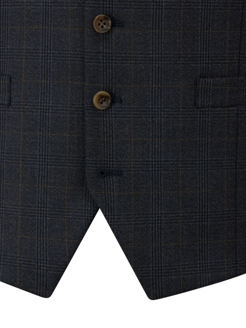Skopes Blue Elijah Suit Check Waistcoat
