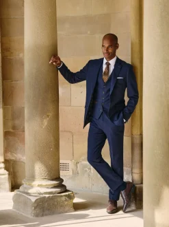 Skopes Blue Guildford Suit Soft Touch Tailored Fit Check Jacket