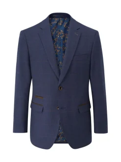 Skopes Blue Guildford Suit Soft Touch Tailored Fit Check Jacket