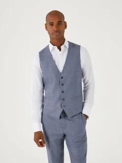 Skopes Blue Jodrell Marl Tweed Tailored Fit Suit Waistcoat
