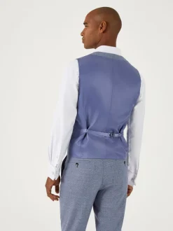 Skopes Blue Jodrell Marl Tweed Tailored Fit Suit Waistcoat