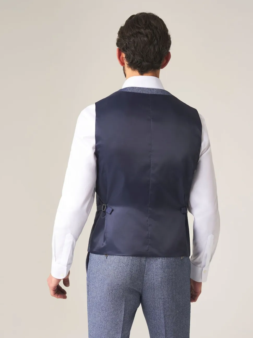 Skopes Blue Jude Tweed Tailored Fit Suit Waistcoat