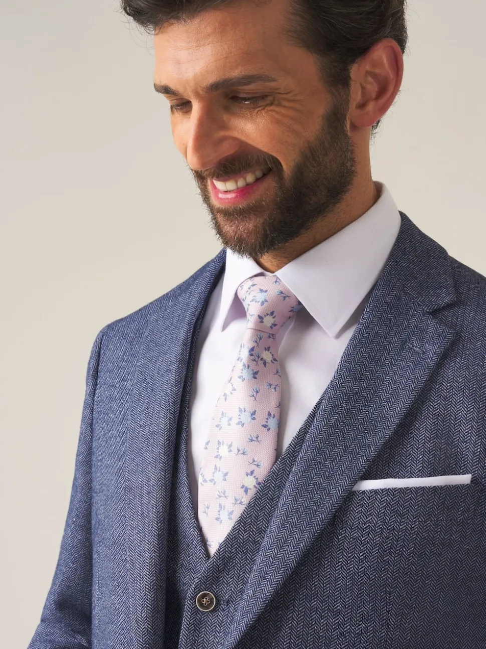 Skopes Blue Single Breasted Jude Tweed Tailored Fit Suit Jacket